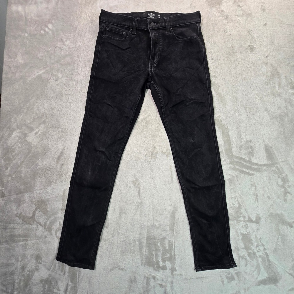 Hollister Advanced Stretch Skinny Jeans Mens 32x32 Black Faded Denim Pants